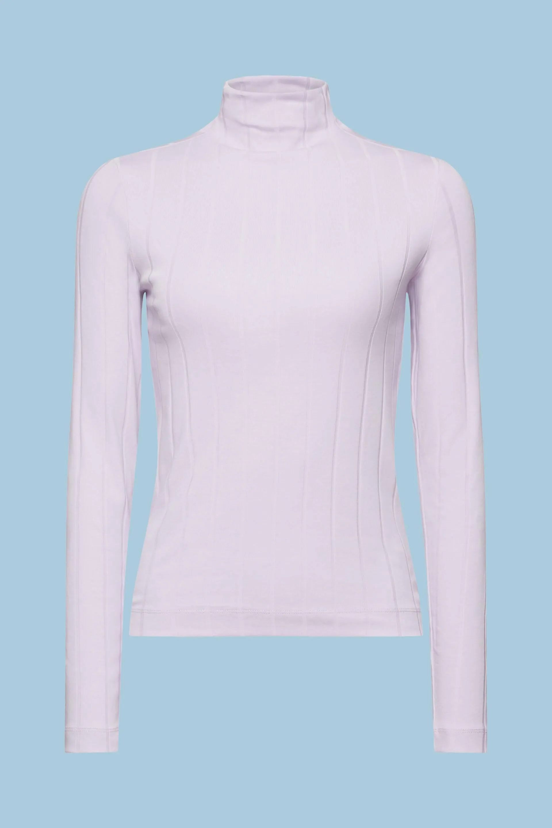 Jersey acanalado con cuello alto