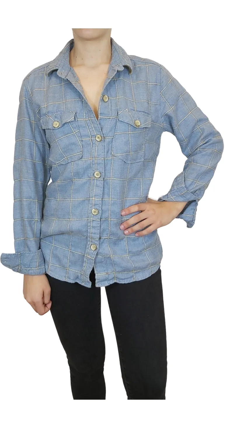 JO & FIRE Camisa Celeste Cuadros