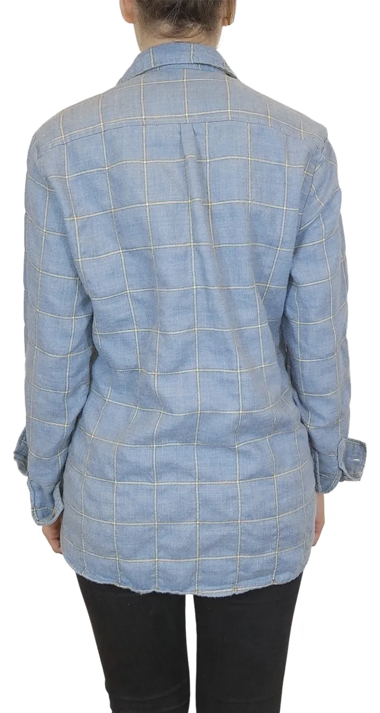 JO & FIRE Camisa Celeste Cuadros