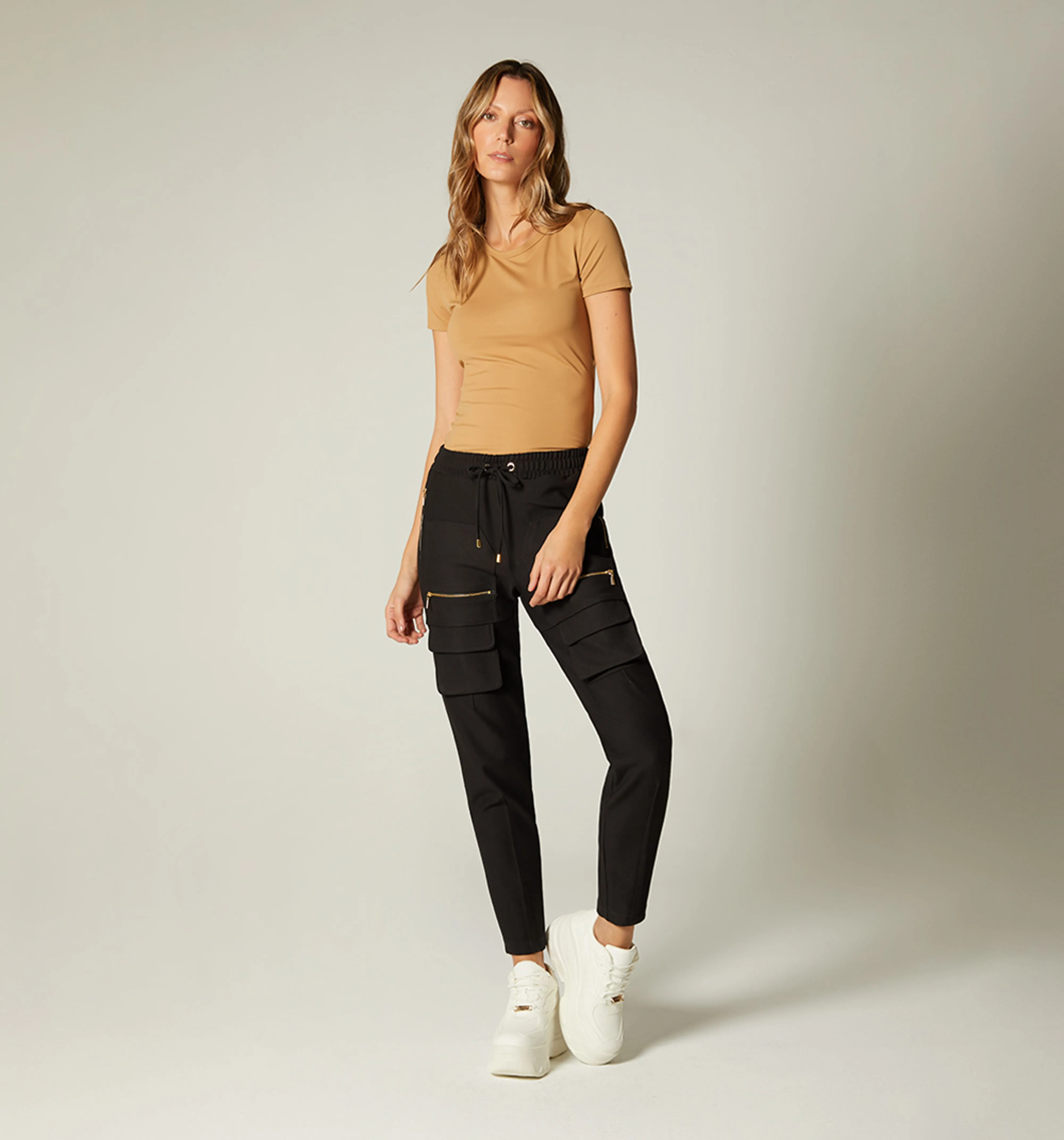 Jogger  pretina resortada bolsillos con