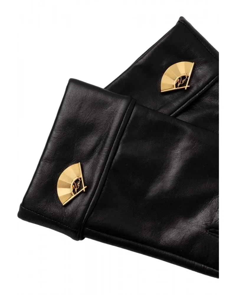 KARL LAGERFELD  GUANTES DE PIEL CON LOGO K/SIGNATURE FAN DORADO