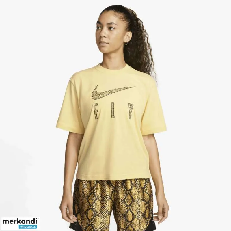 KOSZULKA DAMSKA NIKE SWOOSH FLY BOXY CAMISETA WMNS LEMON WASH  DV2373753