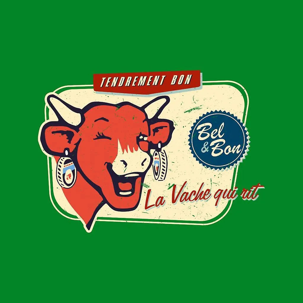 La vaca que ríe La Vache Qui Rit Retro Angustiado camiseta de los hombres