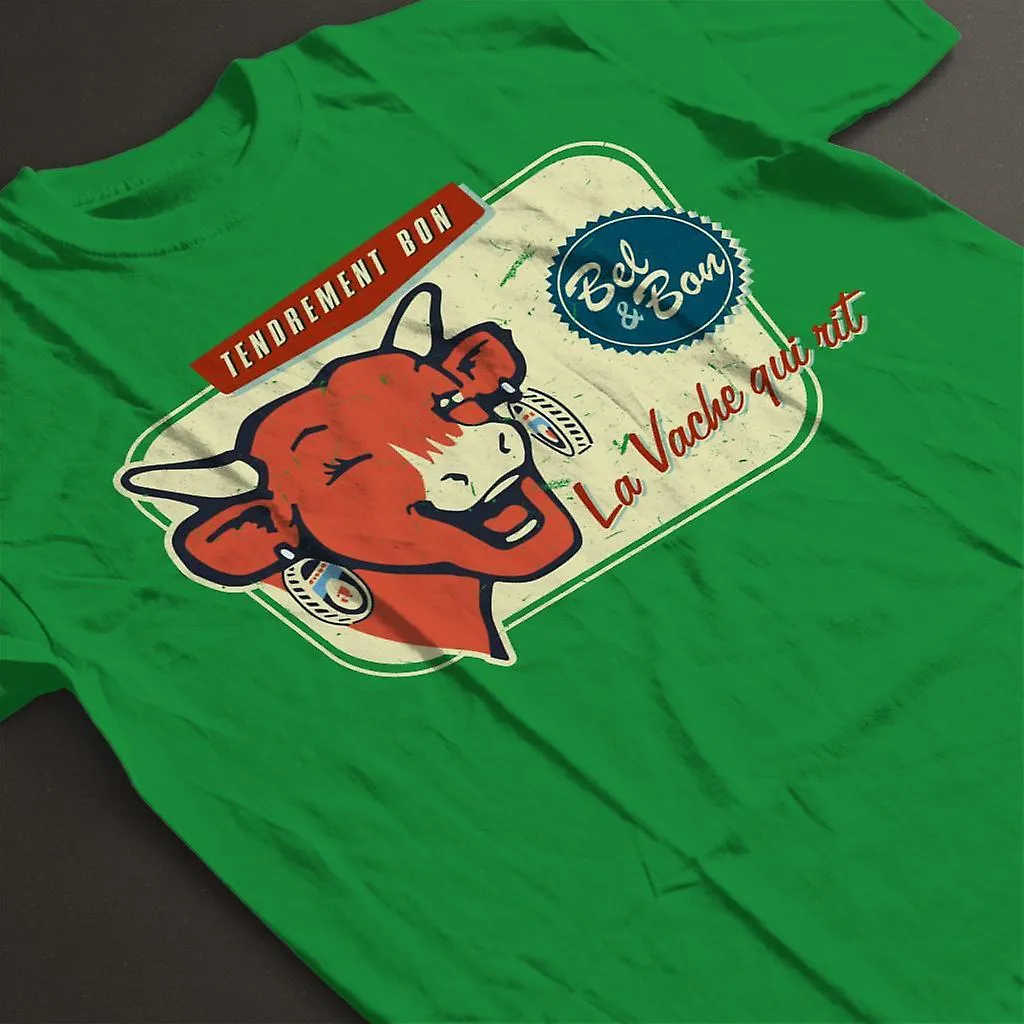 La vaca que ríe La Vache Qui Rit Retro Angustiado camiseta de los hombres