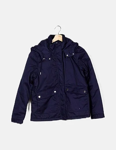 Lefties Parka azul marino con capucha