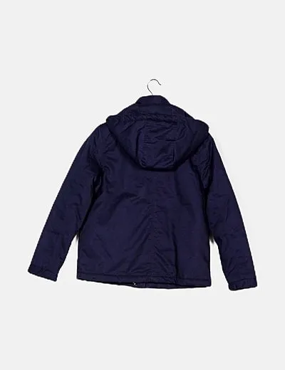 Lefties Parka azul marino con capucha
