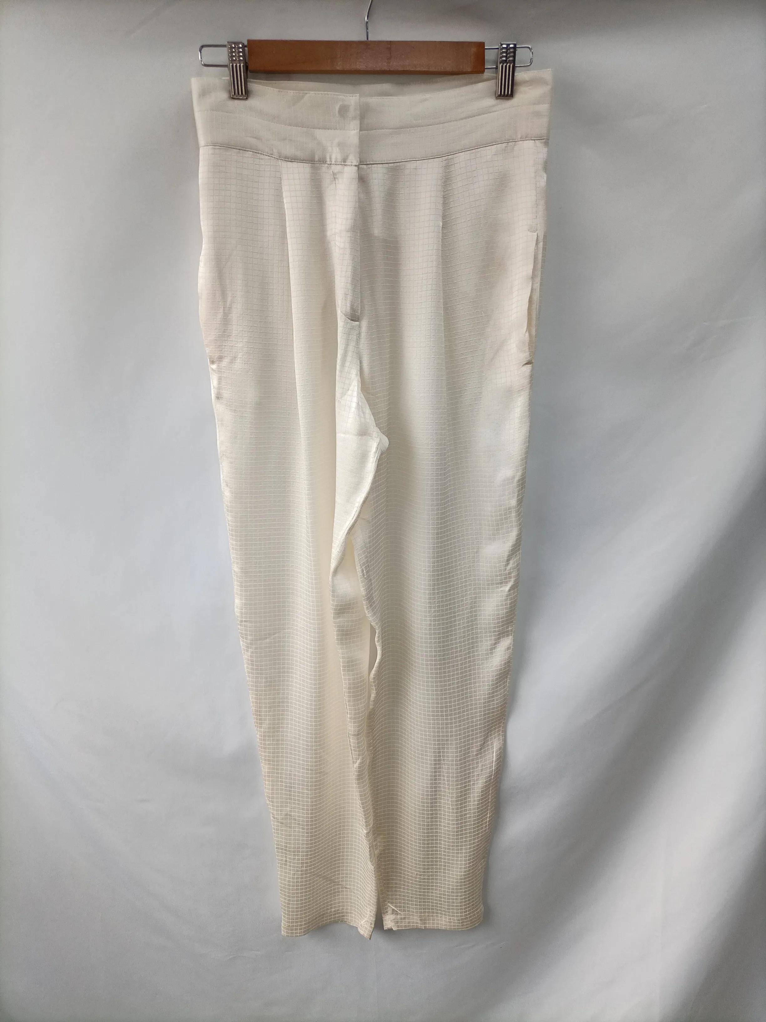 LES PRAIRIES DE PARIS. Pantalón seda cuadros T. 0(36)