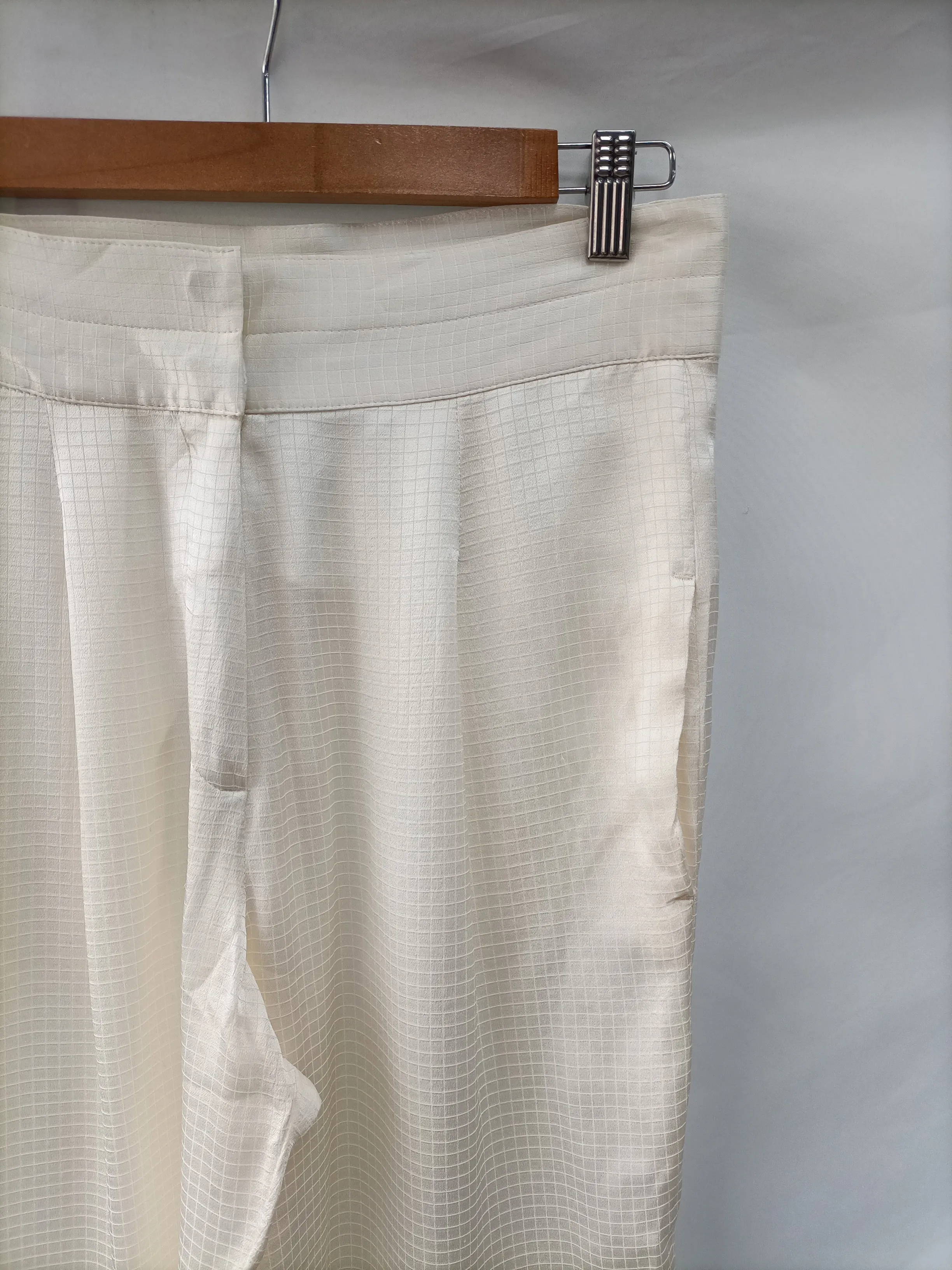 LES PRAIRIES DE PARIS. Pantalón seda cuadros T. 0(36)