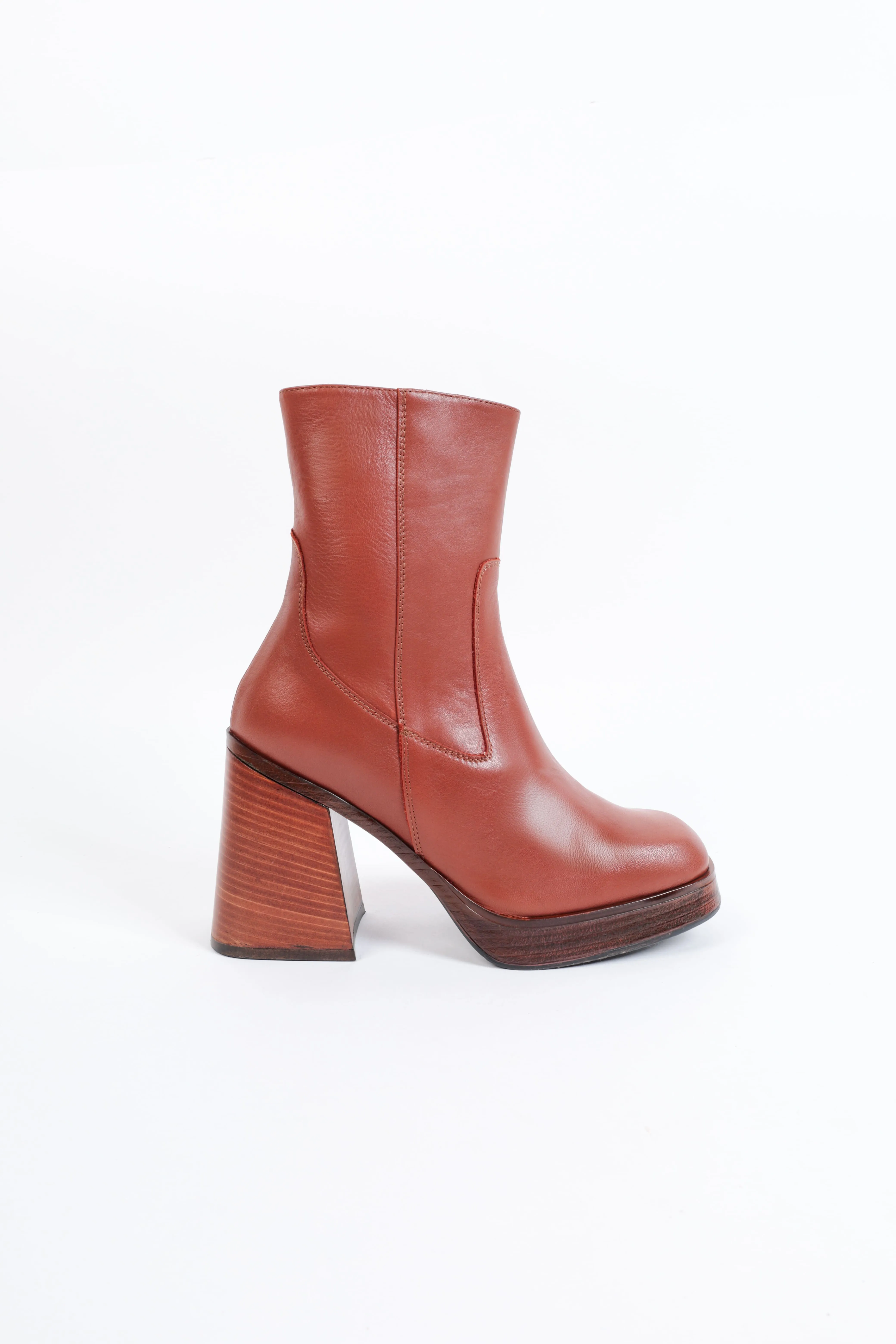 LUCY BRICK HEELED ANKLE BOOT