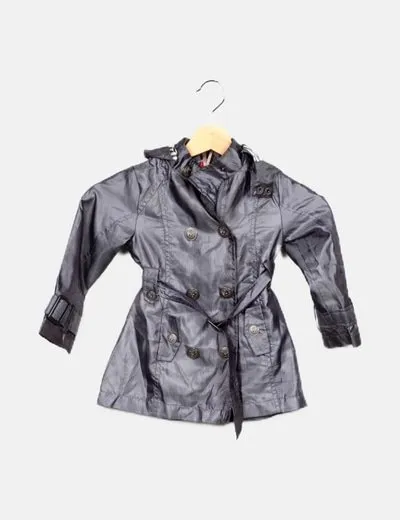 Magic butterfly Gabardina gris con capucha