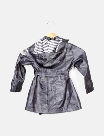 Magic butterfly Gabardina gris con capucha