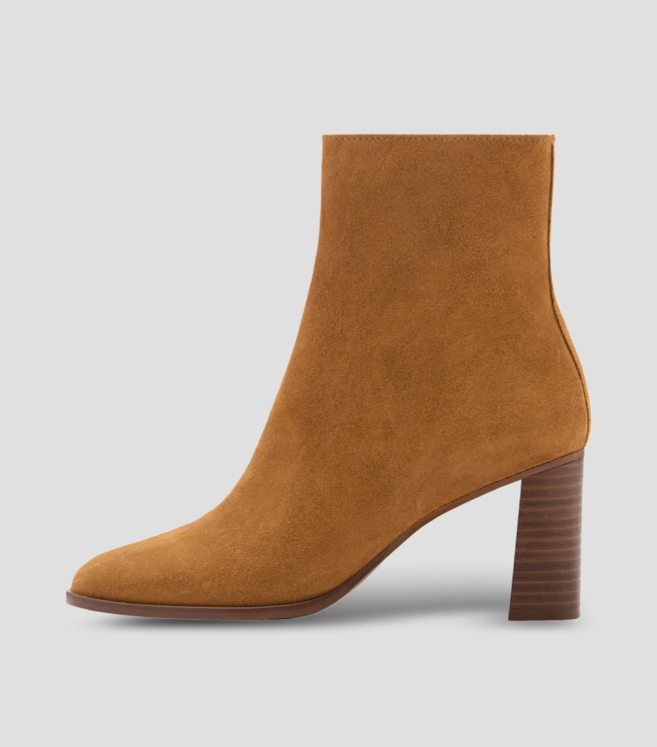 Mango Botines en piel con tacón medio Mujer