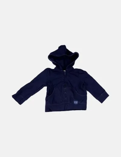 Mango Sudadera azul marino con cremallera