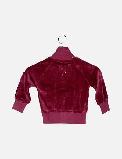 Maxomorra Sudadera velour violeta con cremallera