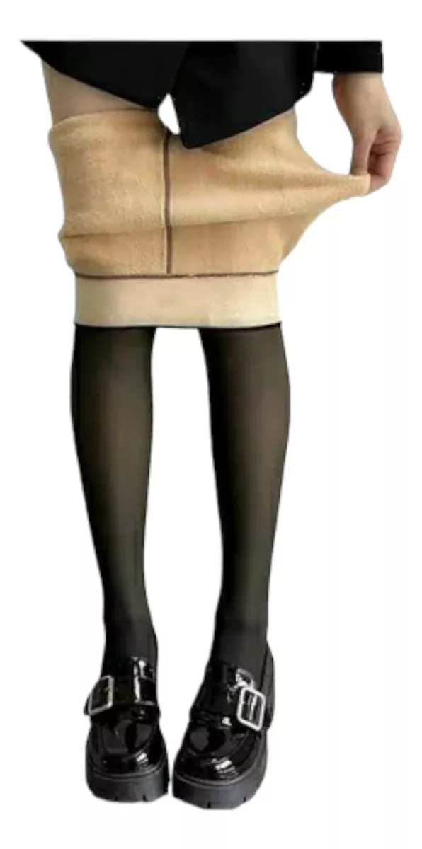 Media Panty Efecto Piel Polar Calza Termica Importada 