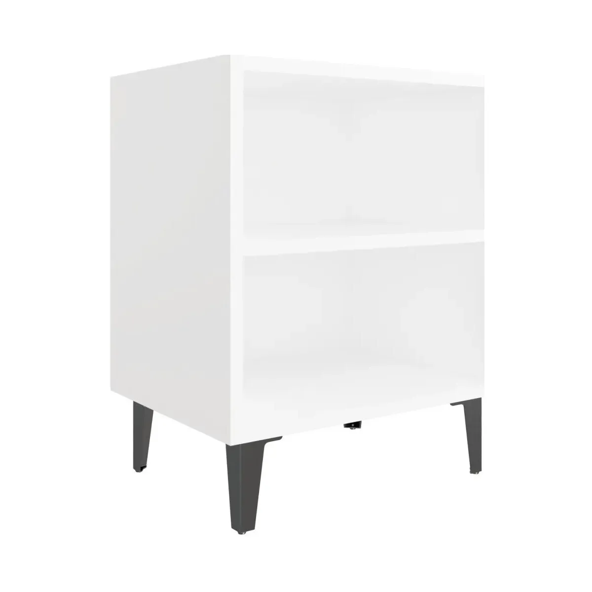 Mesita de noche con patas de metal blanca 40x30x50 cm