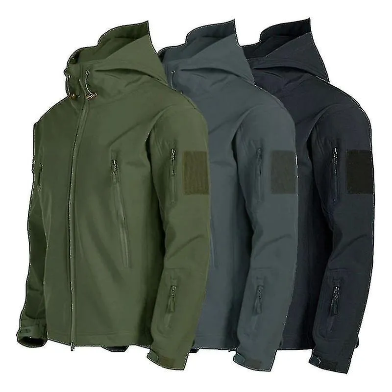 Militar Piel de tiburón Soft Shell Tactical Army Fleece Jacket Thermal Warm Police Work Coats Mens Safari Jacket Outwear Windbre