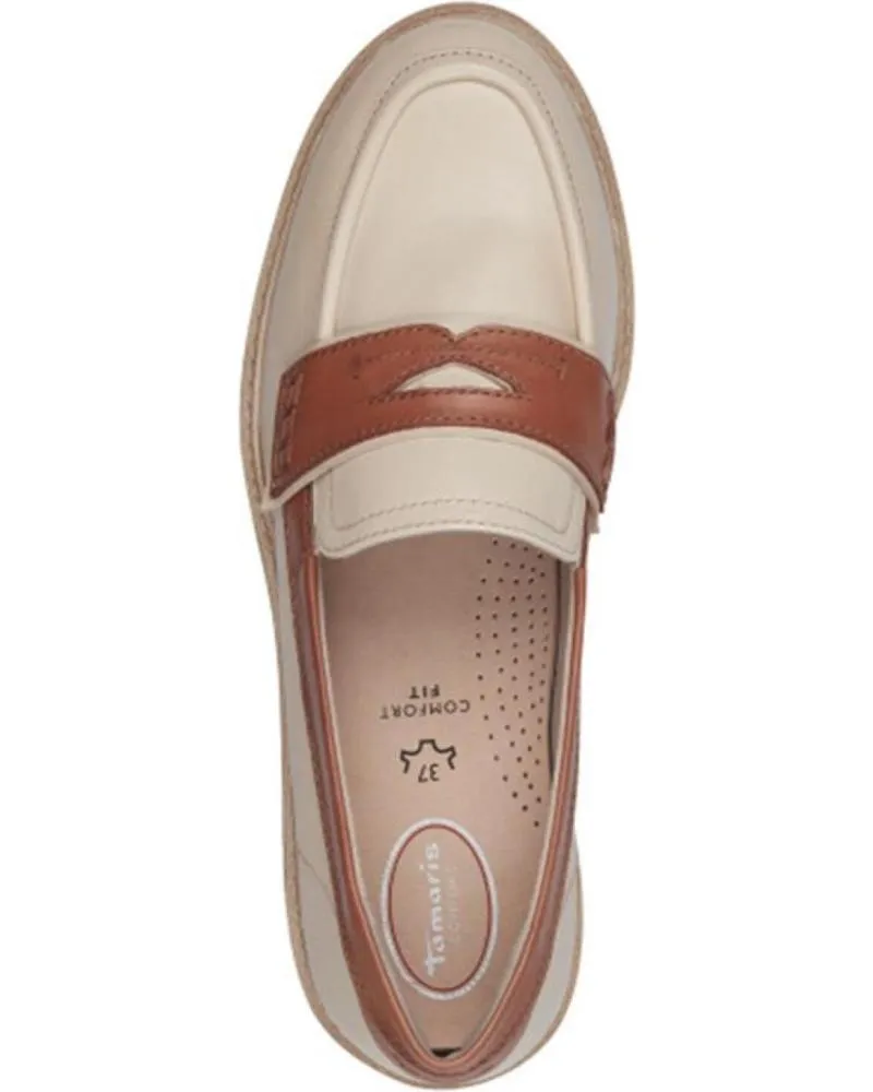 MOCASINES DE MUJER TAMARIS 84310 PIEL CUER BEIG