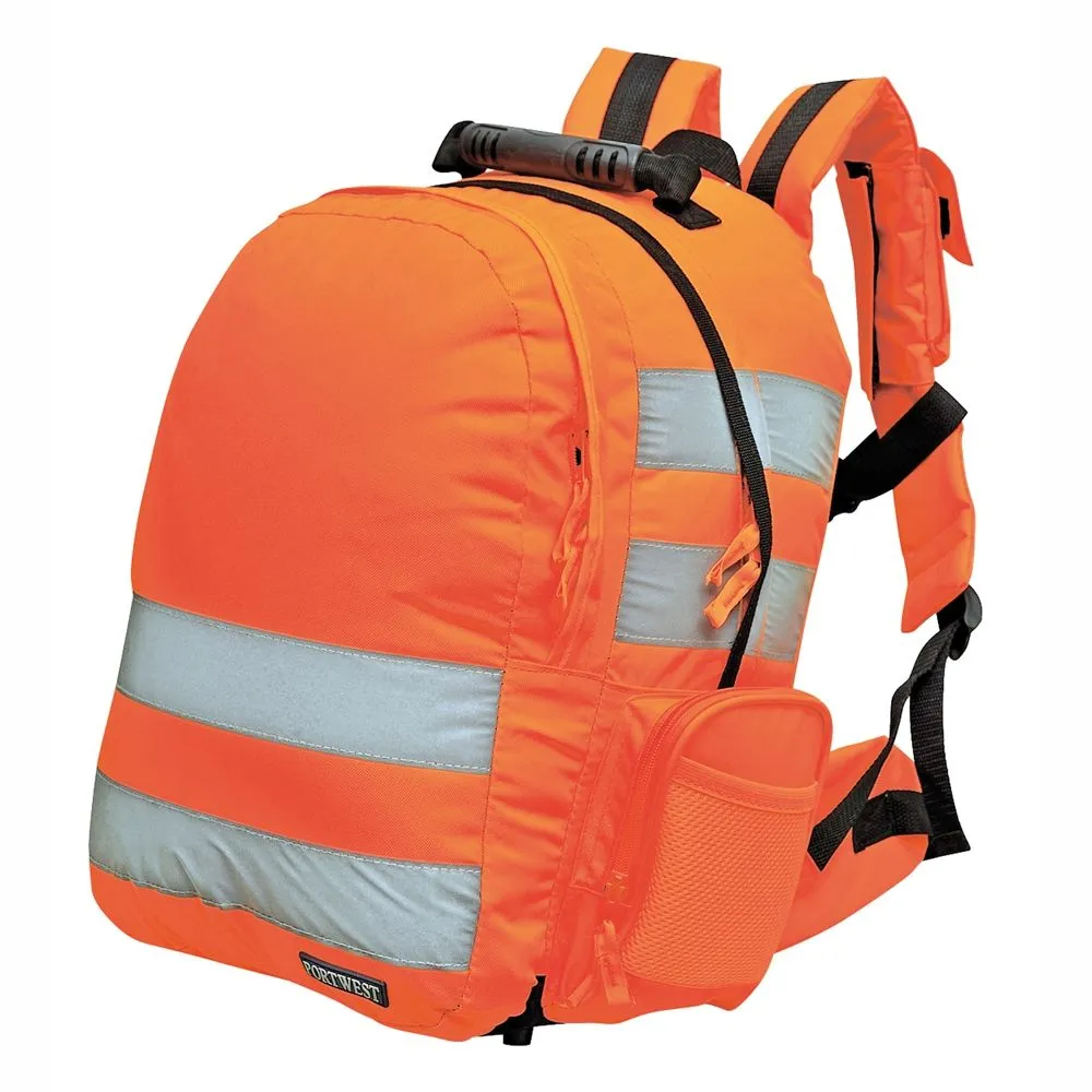 Mochila alta visibilidad con zafado rápido Naranja 