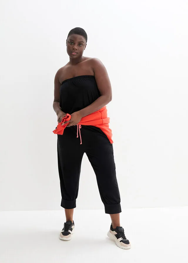 Mono bandeau con viscosa Negro
