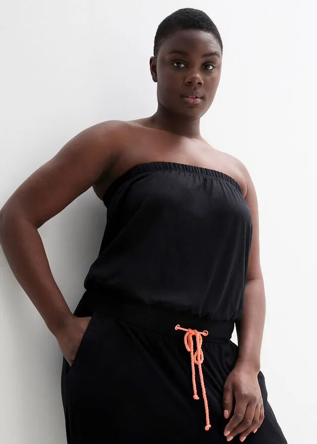Mono bandeau con viscosa Negro