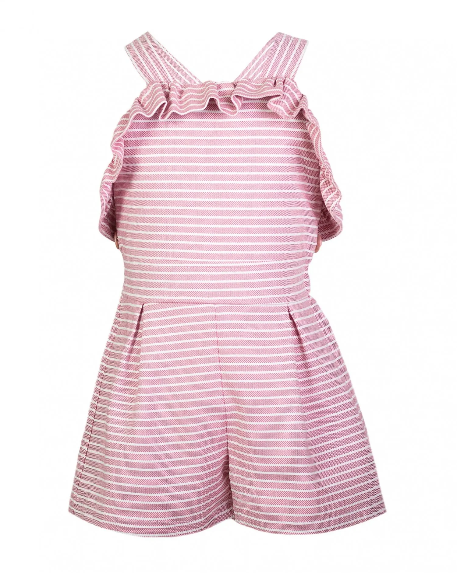 Mono para niña de rayas blanco y rosa de Eve children