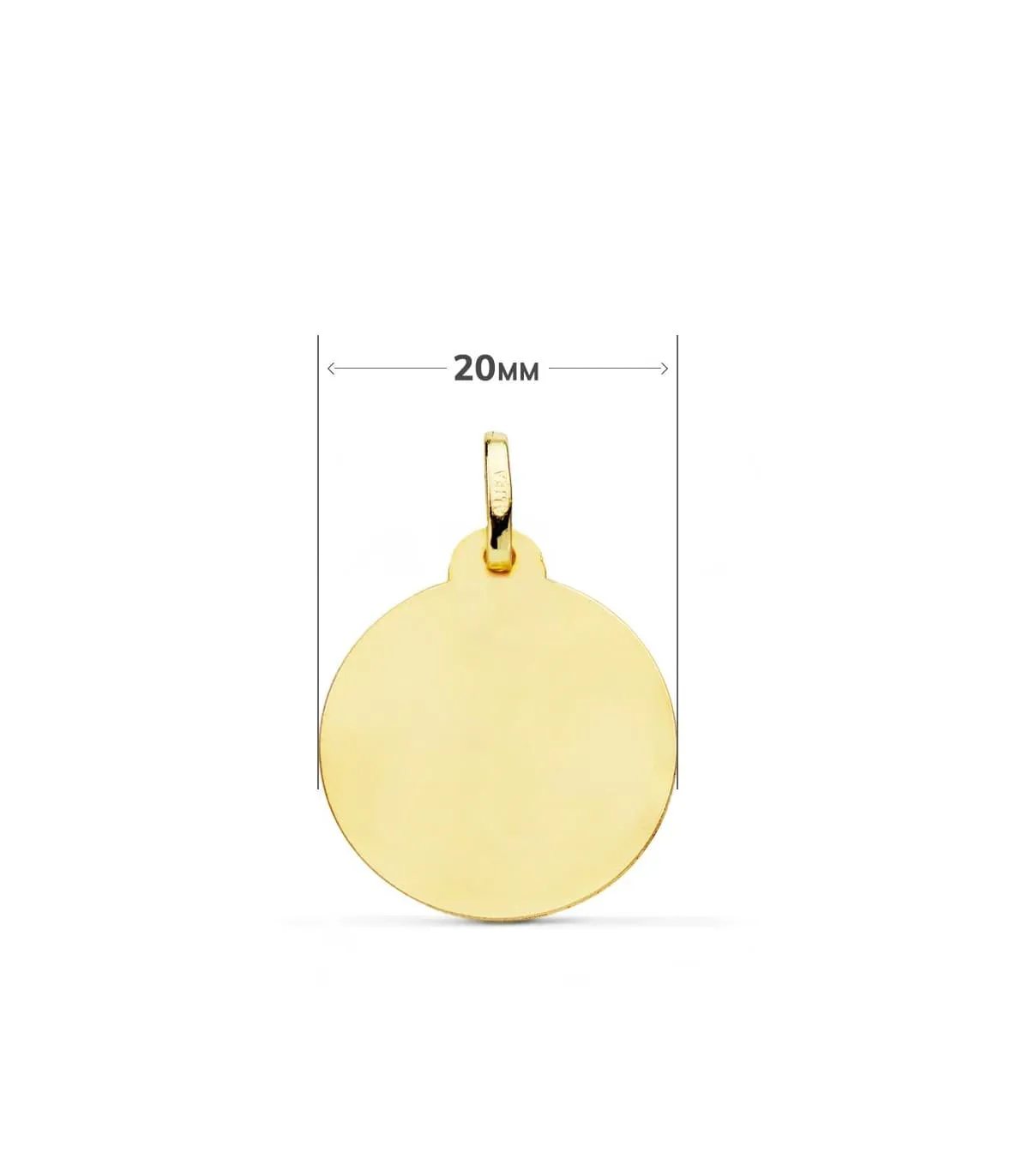 Médaille 18k 20mm Vierge en prière Striée