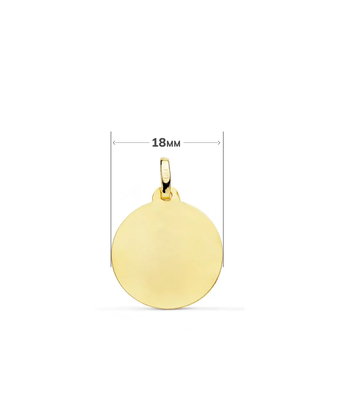 Médaille Vierge Immaculée en or 18K 18mm Striée