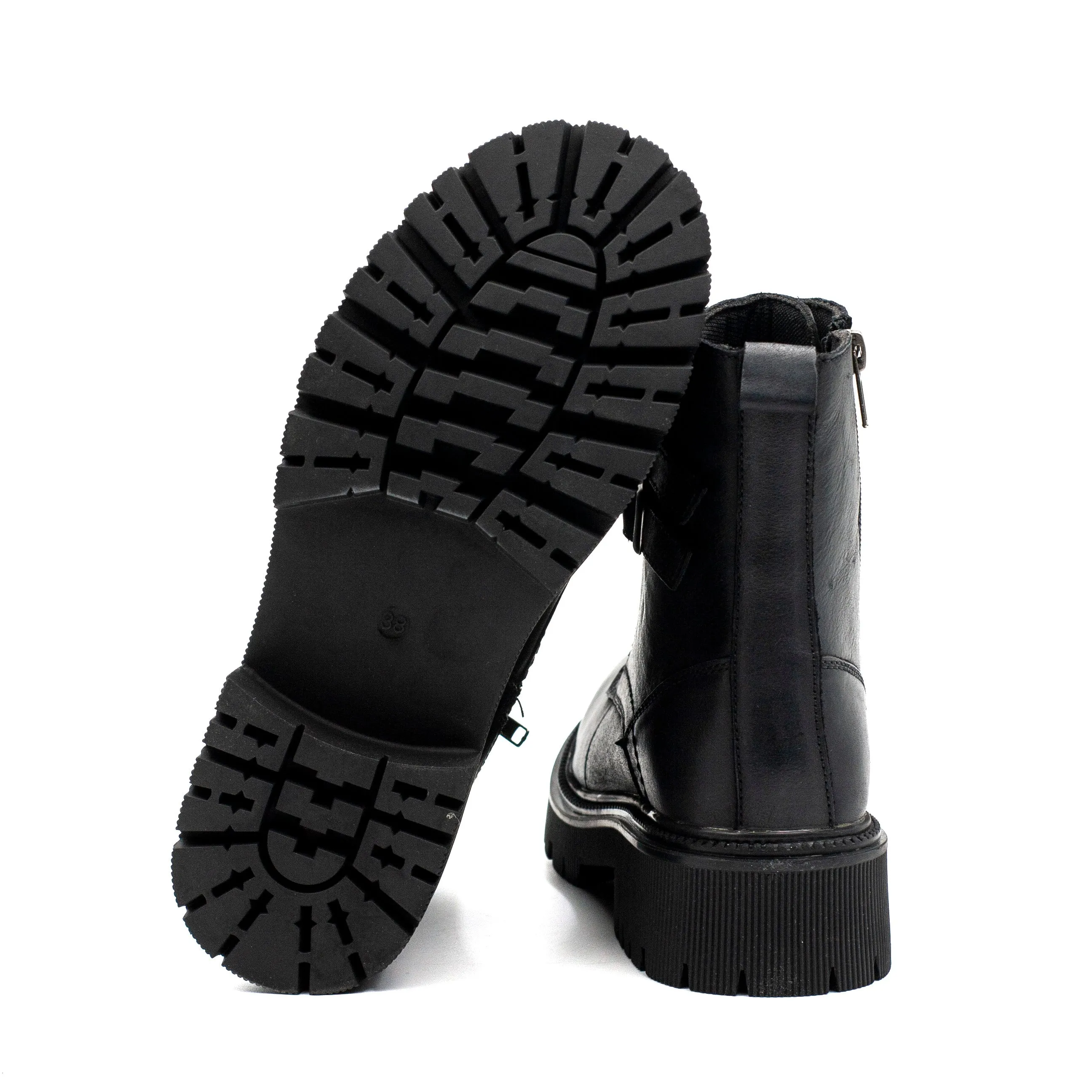 Palm Botin mujer con cierre y cordon color negro
