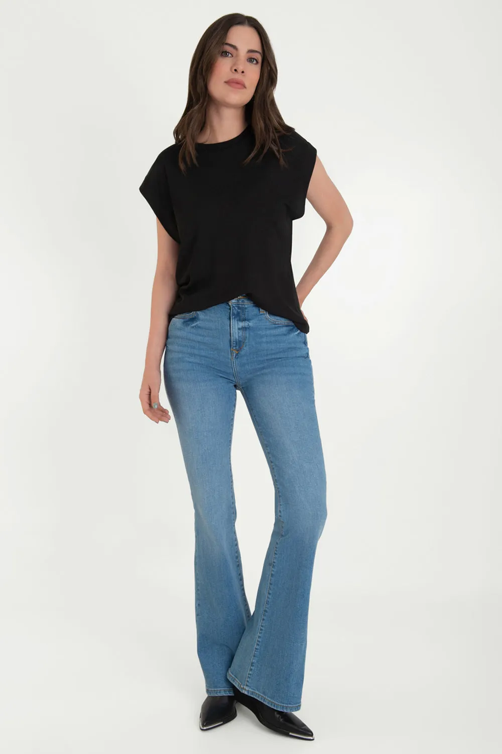 Pantalón ajustado de denim boot cut