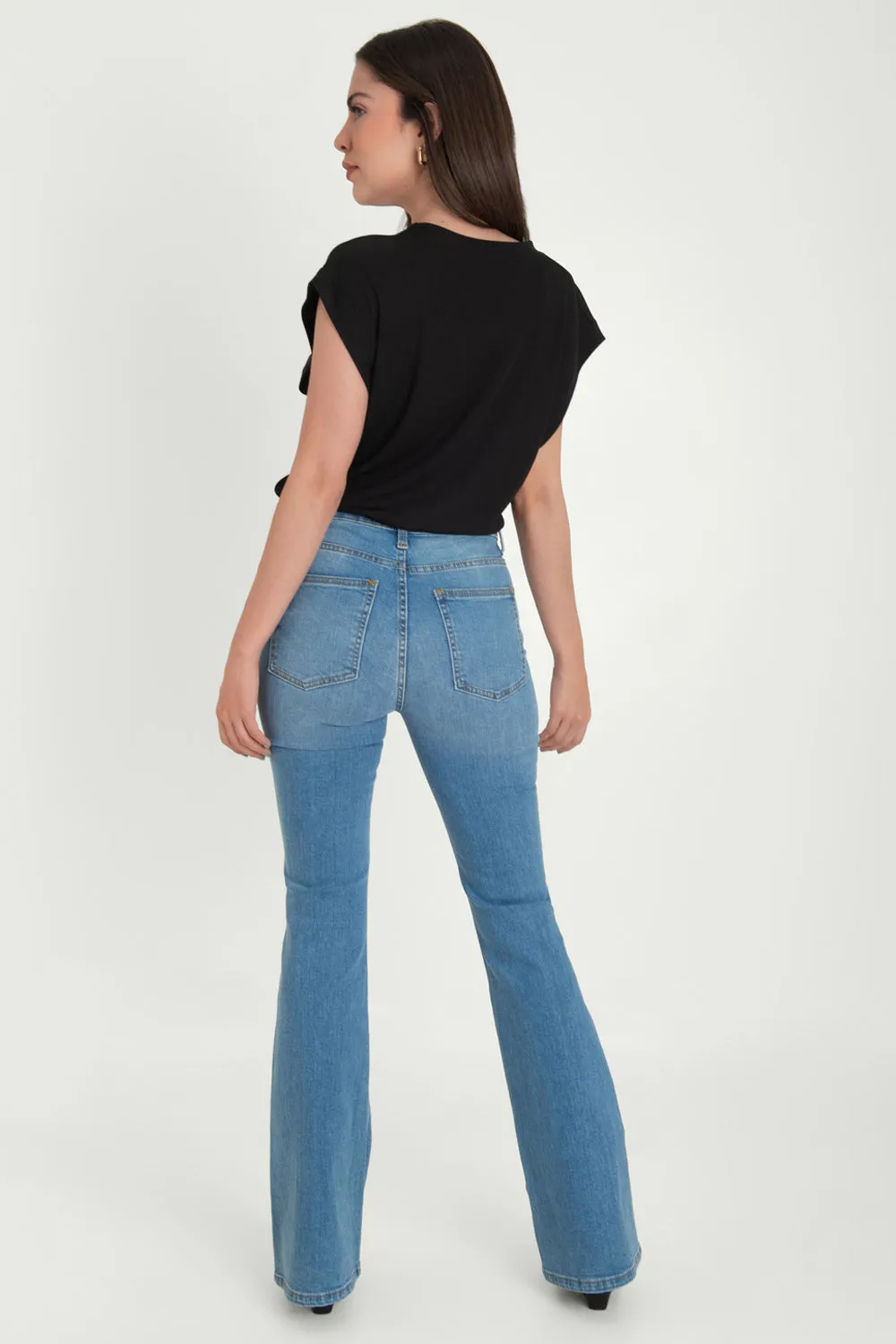 Pantalón ajustado de denim boot cut