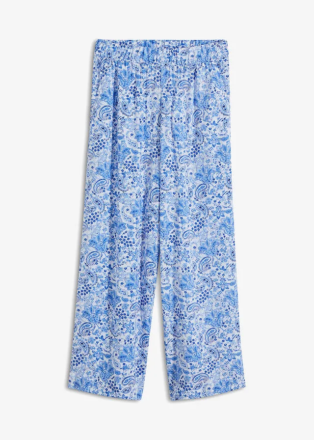 PANTALóN CON CINTURILLA ELáSTICA AZULBLANCO