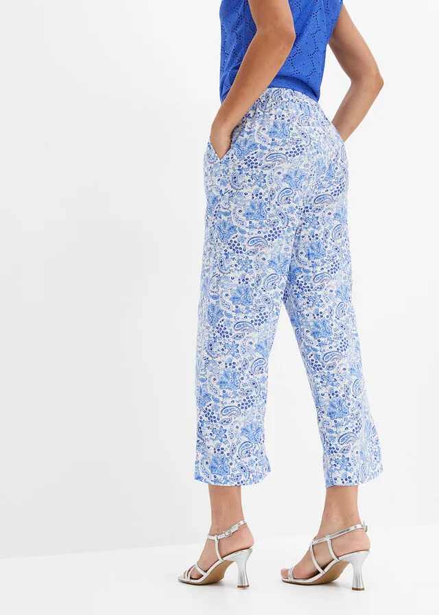 PANTALóN CON CINTURILLA ELáSTICA AZULBLANCO