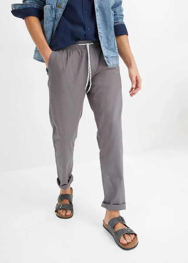 Pantalón con cinturilla elástica Gris ahumado