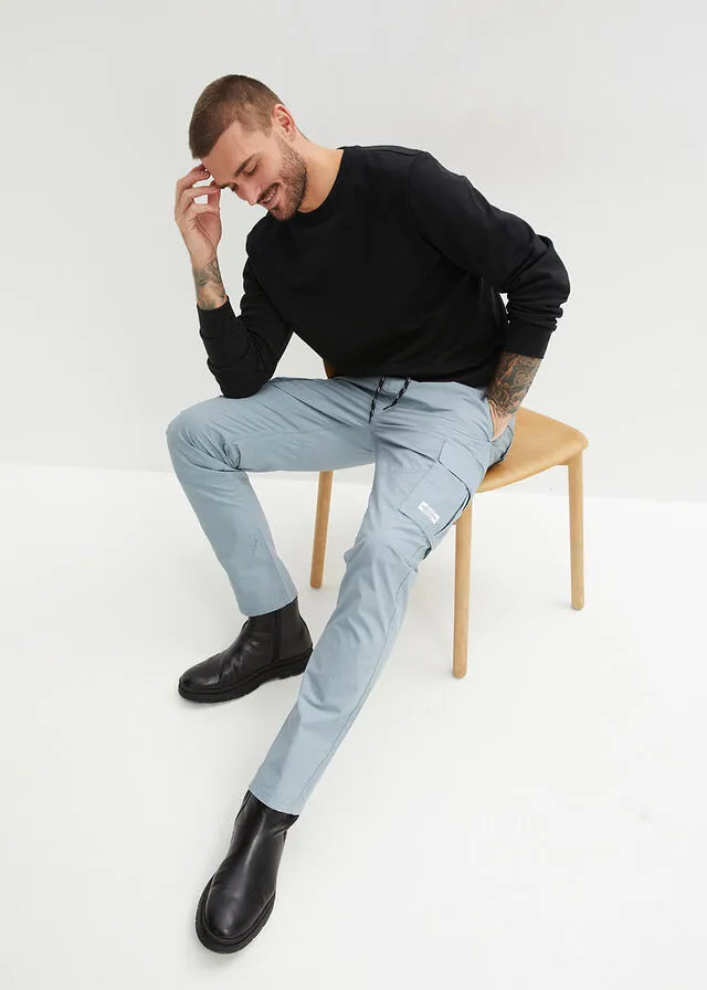 Pantalón con cinturilla elástica plomo