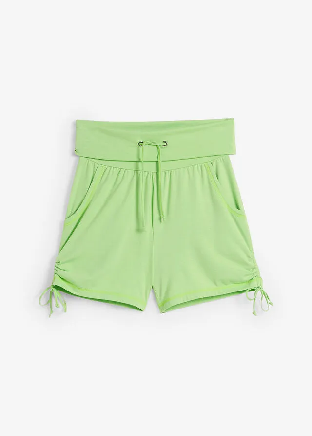 Pantalón corto con fruncido Verde apio