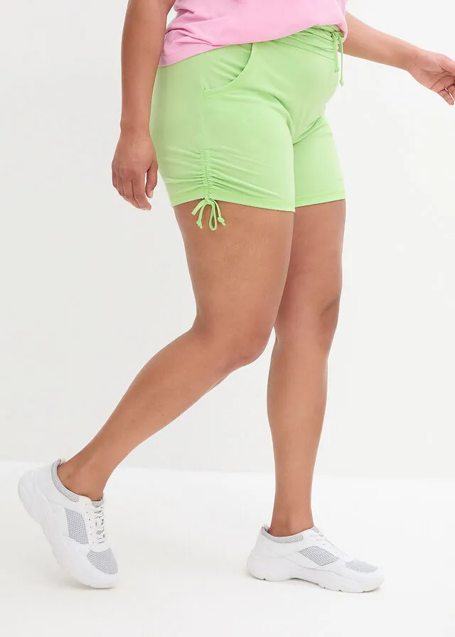 Pantalón corto con fruncido Verde apio