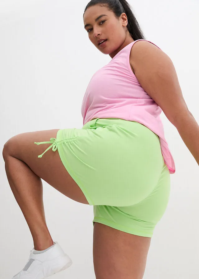 Pantalón corto con fruncido Verde apio
