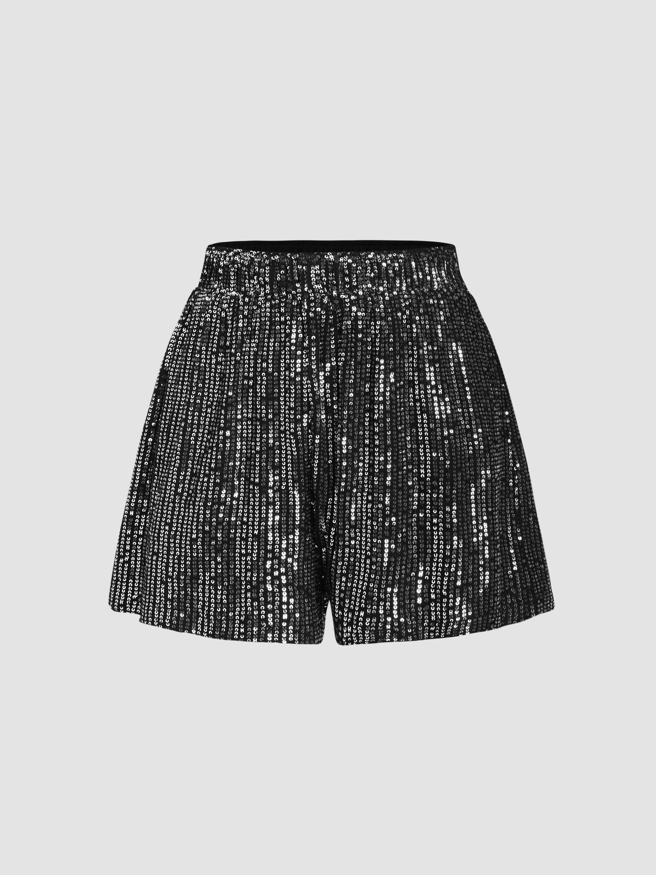 Pantalón corto de cintura alta con lentejuelas