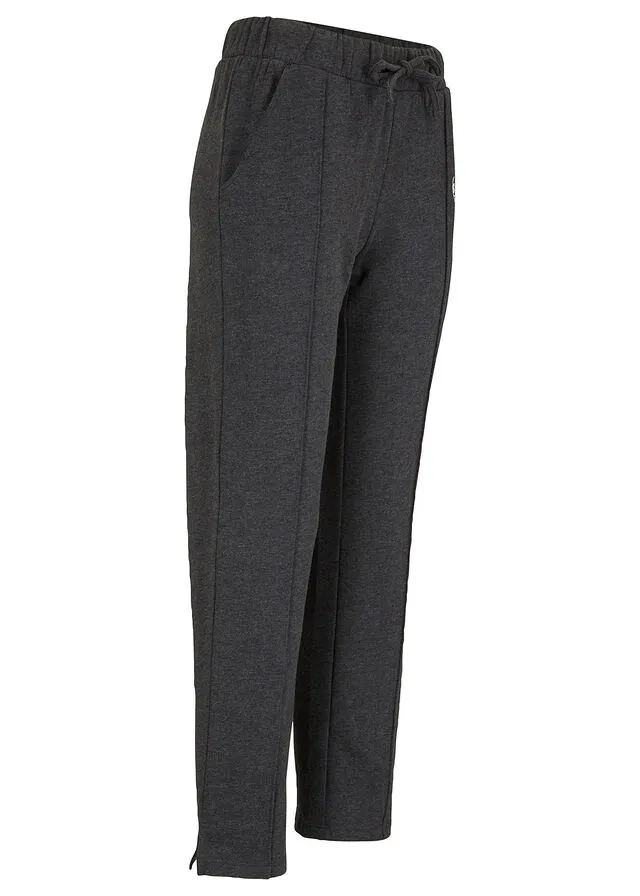 Pantalón de chándal de algodón orgánico con corte recto Negro jaspeado