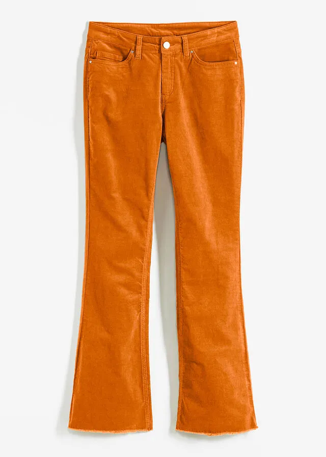 Pantalón de pana con corte bootcut marrón canela