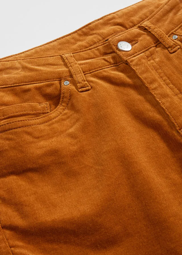 Pantalón de pana con corte bootcut marrón canela