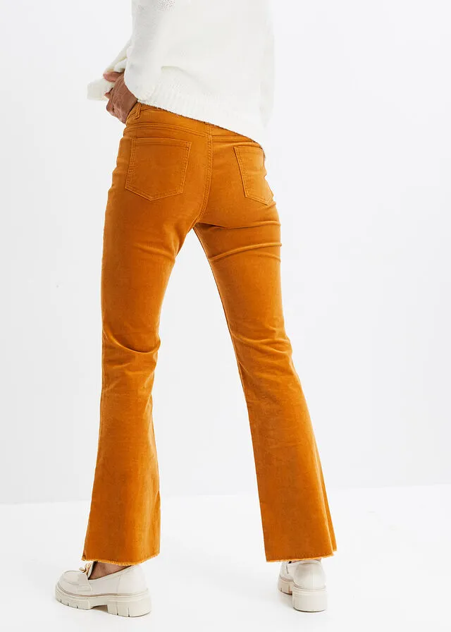 Pantalón de pana con corte bootcut marrón canela
