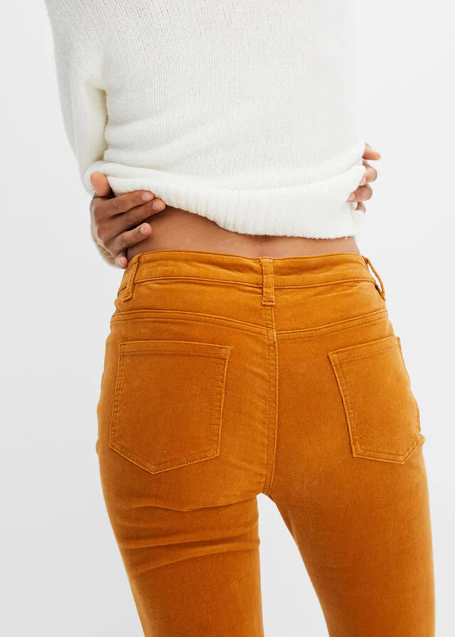 Pantalón de pana con corte bootcut marrón canela