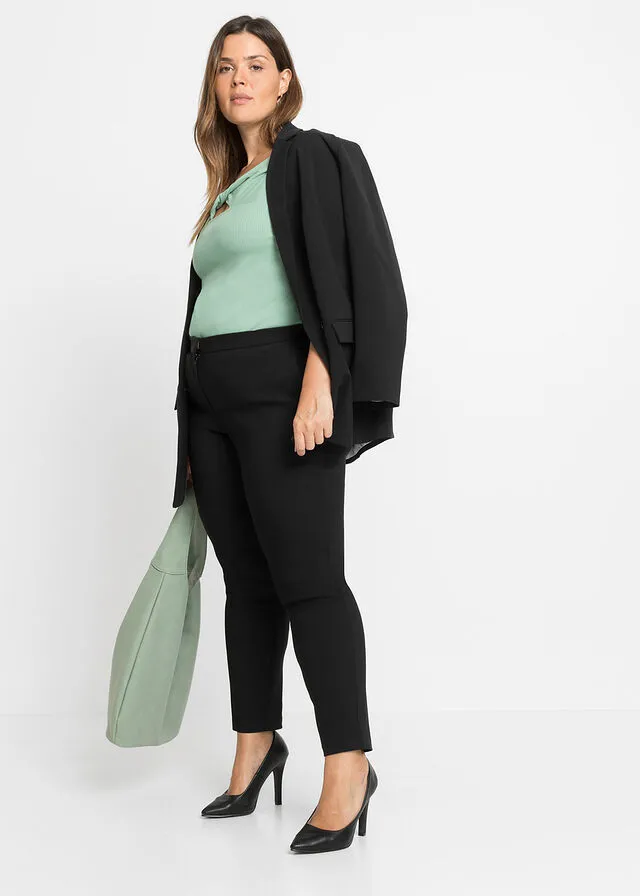 Pantalón ejecutivo con cintura cómoda Negro