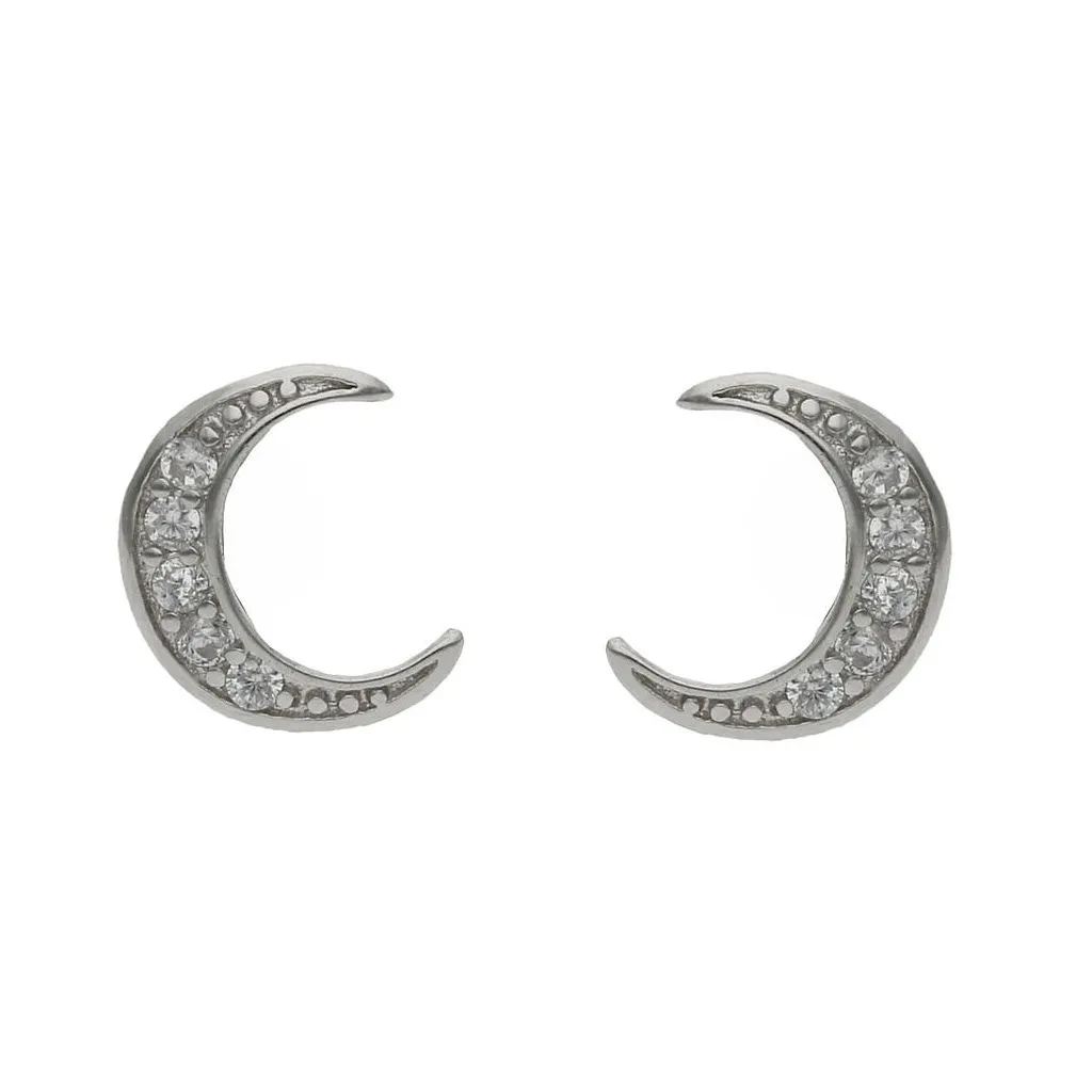 Pendientes de Plata con Circonitas Luna
