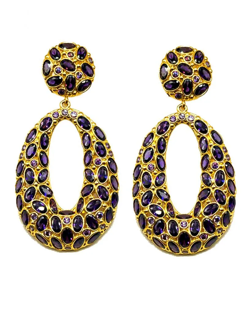 PENDIENTES LARGOS DORADOS CON PEDRERIA ESPECIAL BODA
