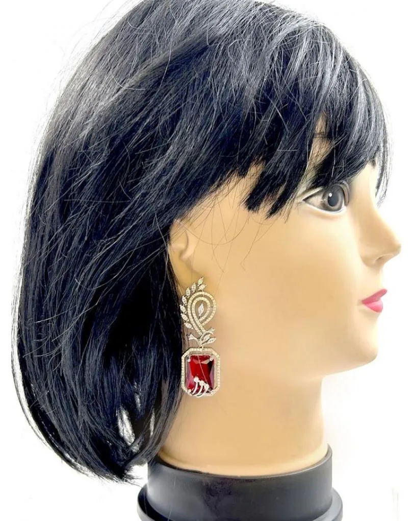PENDIENTES LARGOS ROJOS RUBI PARA SER LA MADRINA PERFECTA EN BODAS