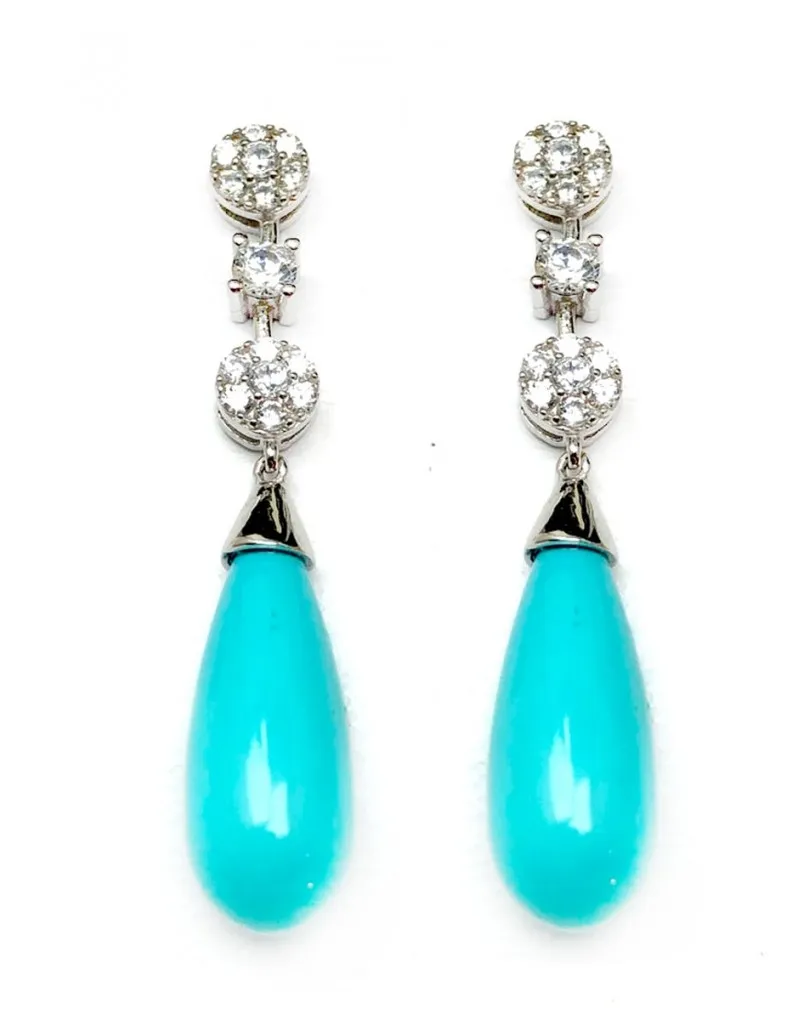 PENDIENTES PLATA LARGOS DE MUJER PARA BODAS  JOYERIAS MADRID Y ONLINE