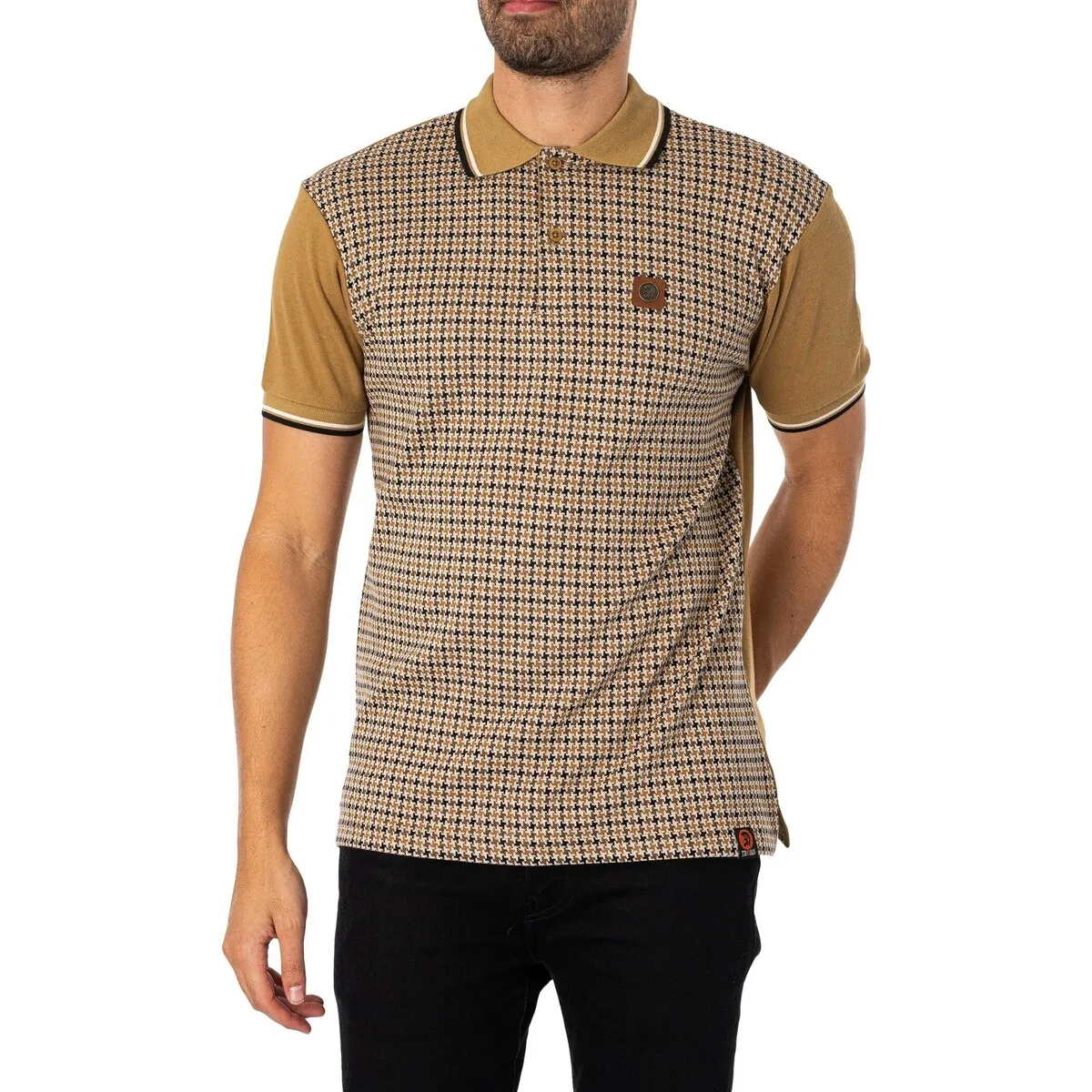 Polo Con Paneles De Pata De Gallo En Jacquard